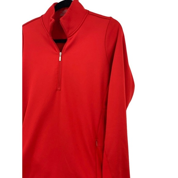 Nike Golf Tour Performance Therma Fit LS 1/2 Zip Pullover Jacket Red L - Picture 3 of 7